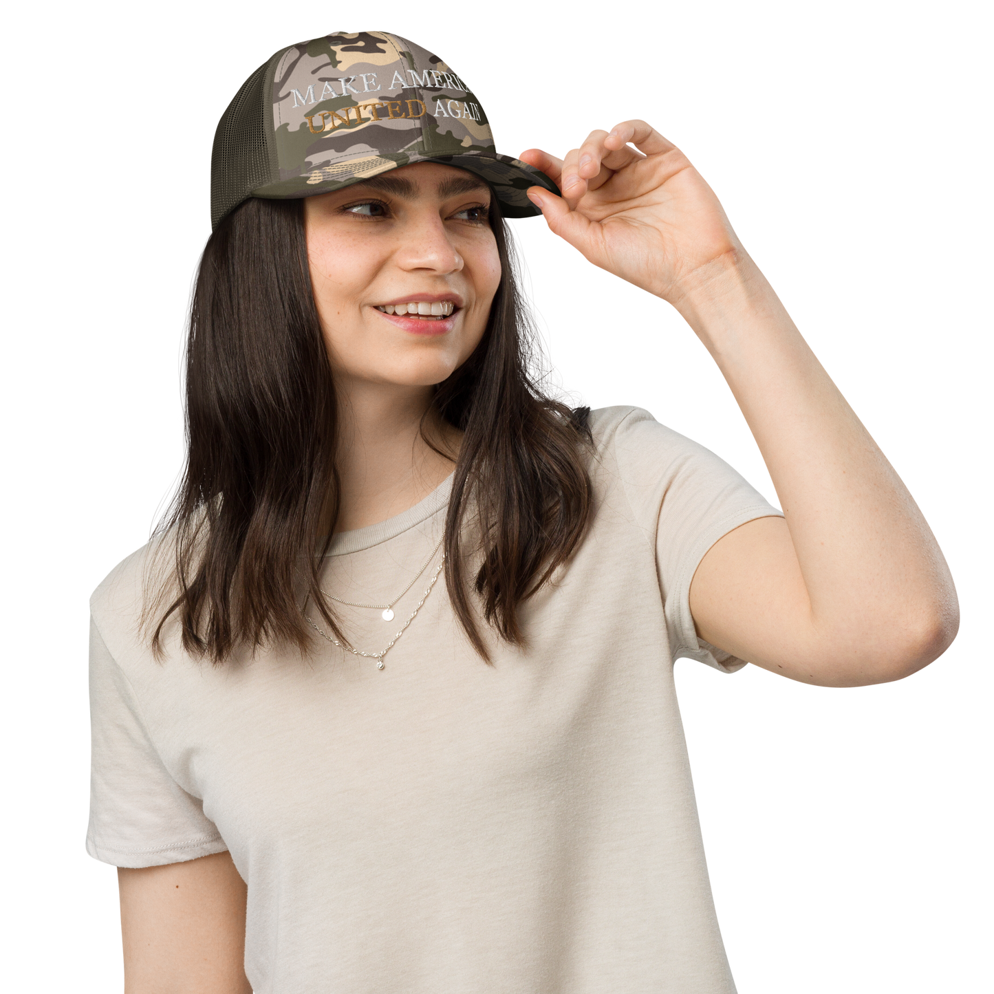 UNITE AMERICA Camouflage trucker hat