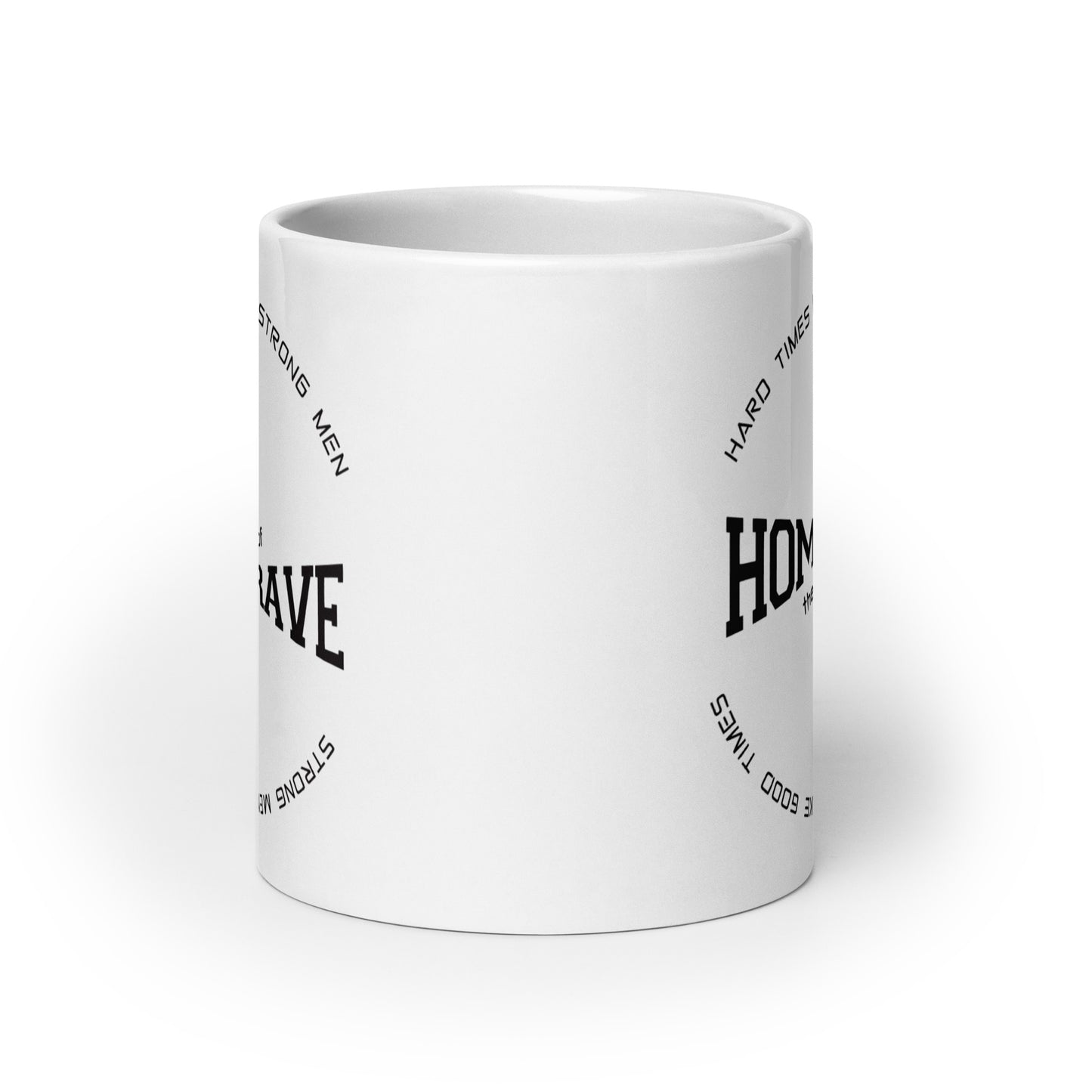 HOME OF THE BRAVE White glossy mug